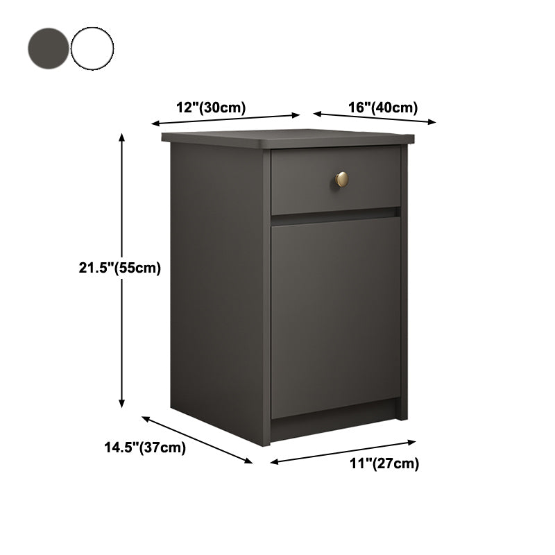 22 "Hモダンなベッドサイドキャビネット模倣ウッド1ドア1ドロワーナイトスタンド
