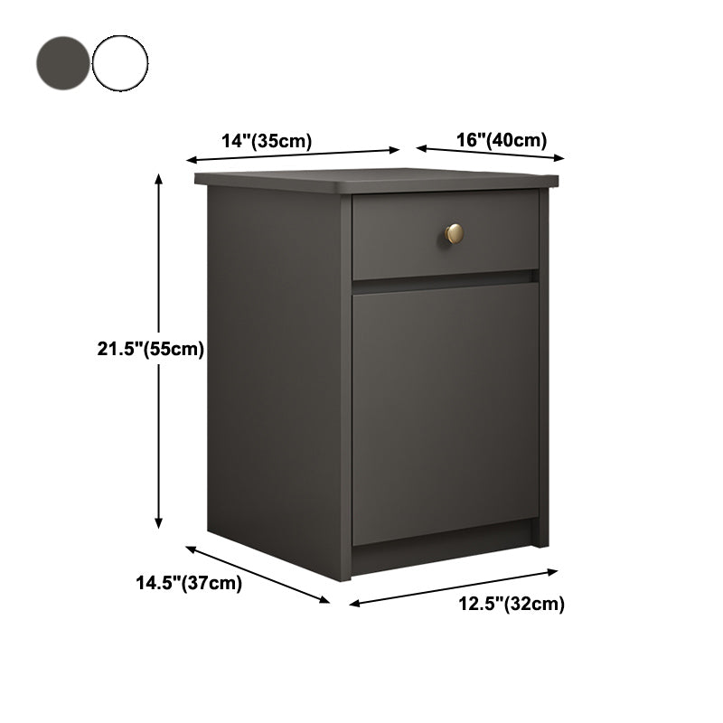 22 "Hモダンなベッドサイドキャビネット模倣ウッド1ドア1ドロワーナイトスタンド