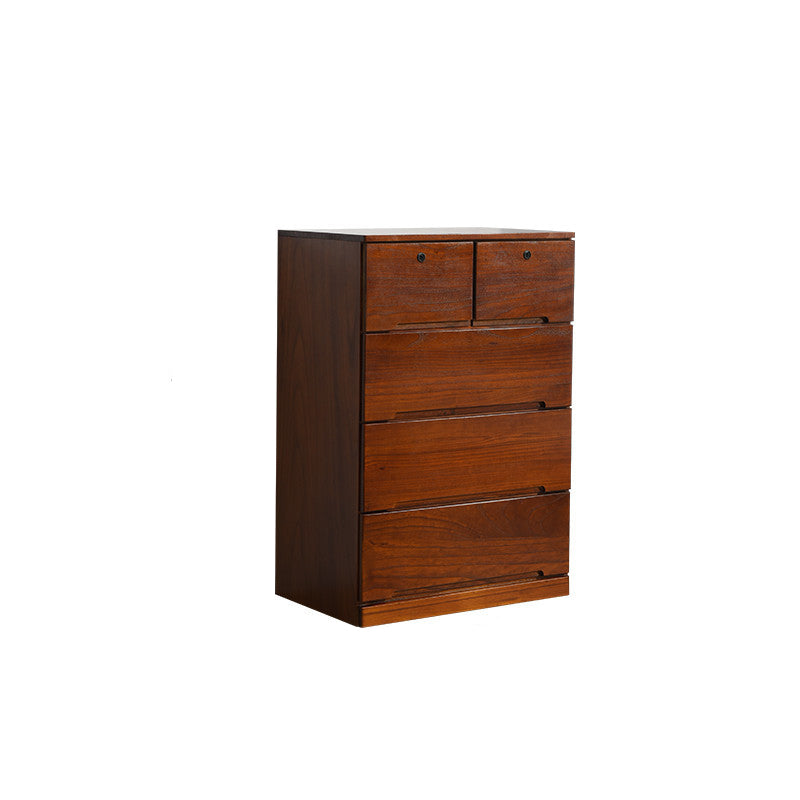 18" D Storage Chest Modern Style Bedroom Storage Chest Dresser with Drawers and Doors 24"L x 18"W x 39"H Brown 5 Clearhalo 'Bedroom Furniture' 'Dressers & Chests' 'dressers_chests' 'furn' 'furn_dressers_chests' 'Furniture' 5524405