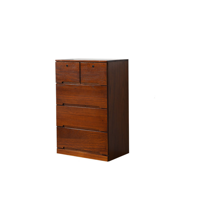 18" D Storage Chest Modern Style Bedroom Storage Chest Dresser with Drawers and Doors 27.5"L x 18"W x 39"H Brown 5 Clearhalo 'Bedroom Furniture' 'Dressers & Chests' 'dressers_chests' 'furn' 'furn_dressers_chests' 'Furniture' 5524419