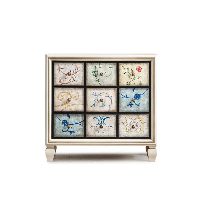 Stoccaggio in legno toracano moderno cameretta per la camera da letto in stile bianco in bianco e marrone