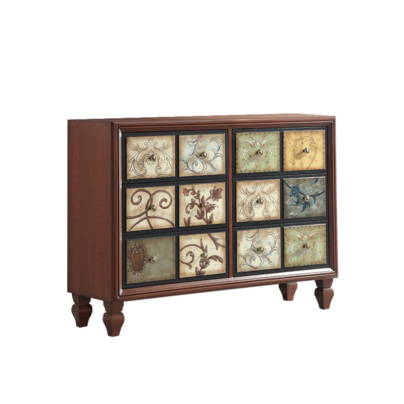 Stoccaggio in legno toracano moderno cameretta per la camera da letto in stile bianco in bianco e marrone