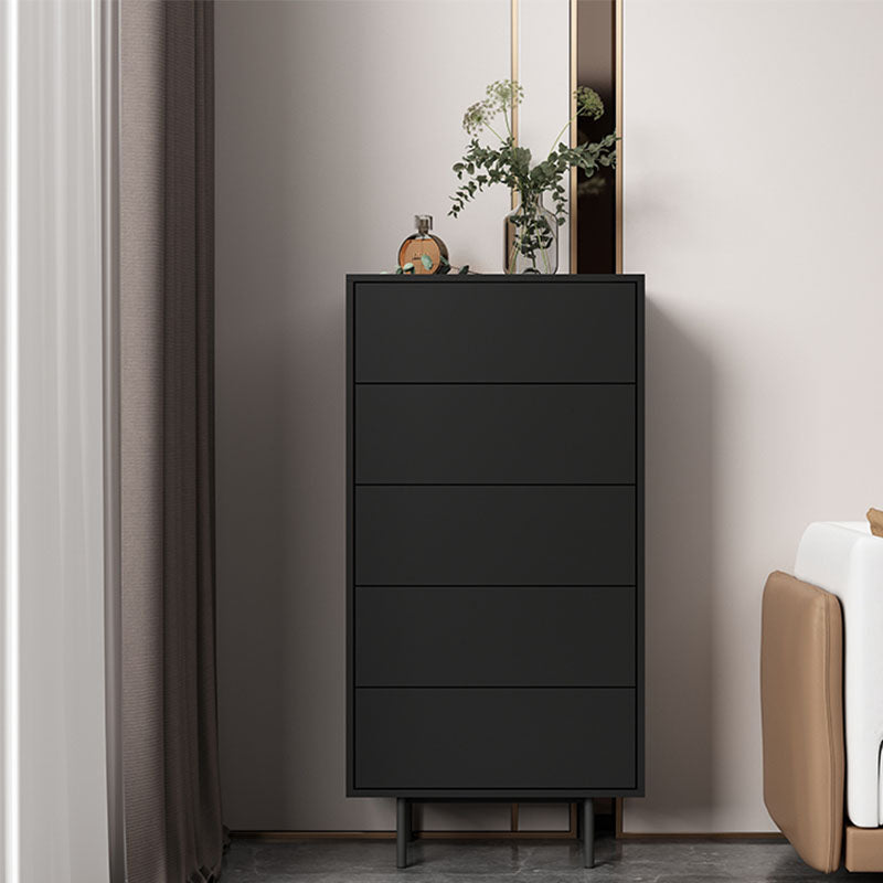 Wooden Lingerie Chest Modern Style Bedroom Storage Chest Dresser in 5 Colors 24"L x 12"W x 47"H Black Clearhalo 'Bedroom Furniture' 'Dressers & Chests' 'dressers_chests' 'furn' 'furn_dressers_chests' 'Furniture' 5524465