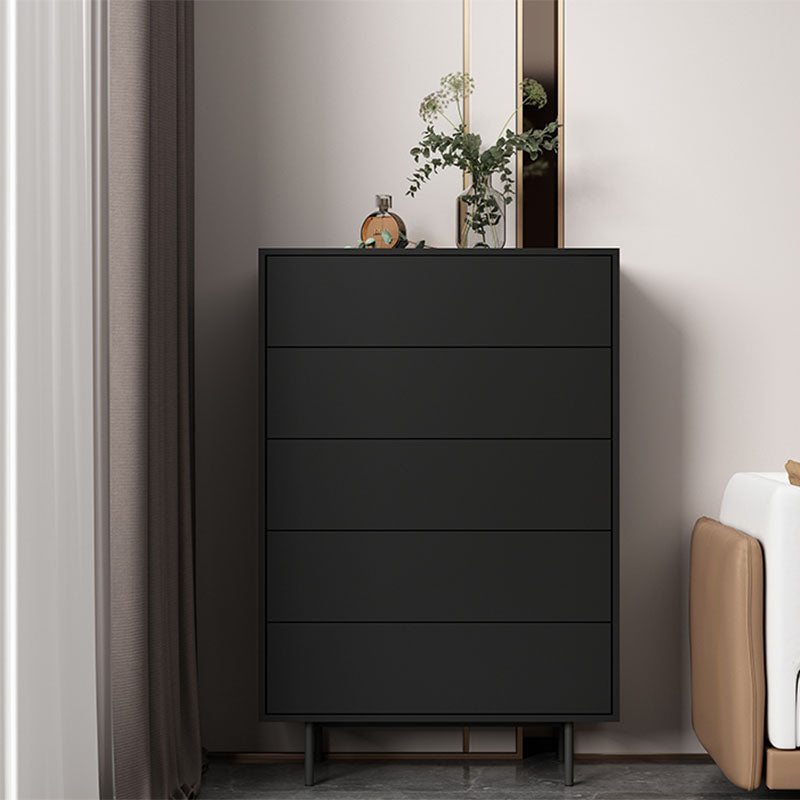 Wooden Lingerie Chest Modern Style Bedroom Storage Chest Dresser in 5 Colors 31"L x 14"W x 47"H Black Clearhalo 'Bedroom Furniture' 'Dressers & Chests' 'dressers_chests' 'furn' 'furn_dressers_chests' 'Furniture' 5524467