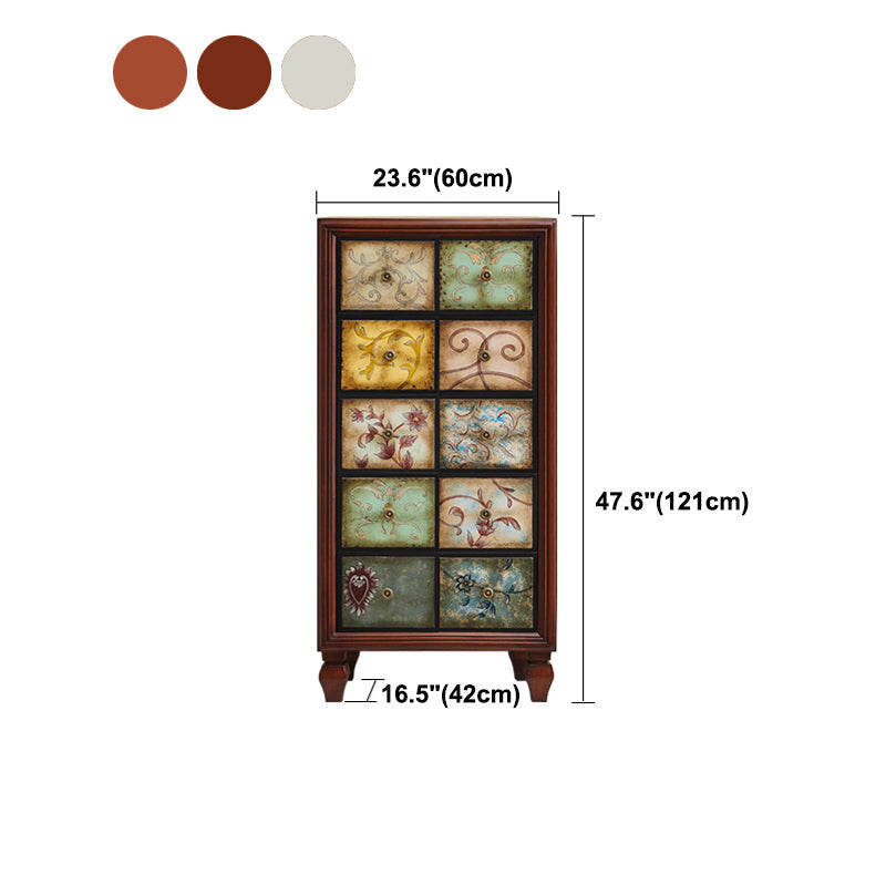 Cassa in legno in legno cassa verticale di stoccaggio del torace con cassetti