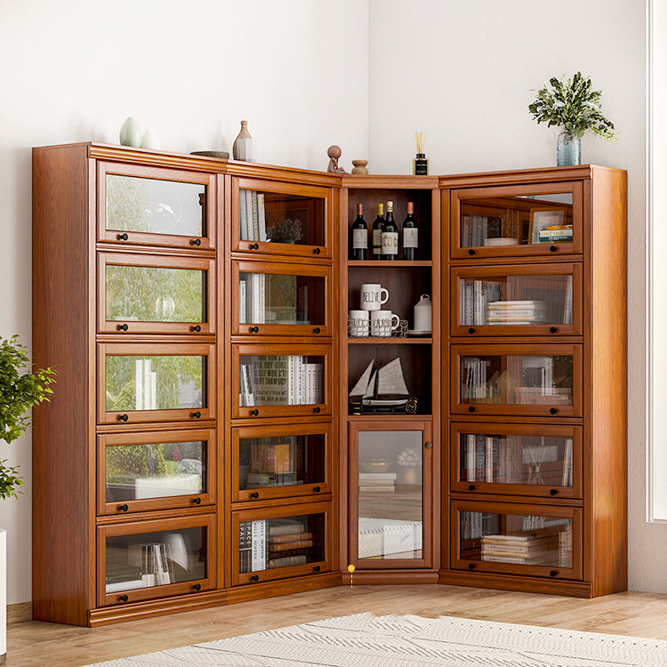 Libreria moderna di libreria in legno chiuso con porta per ufficio