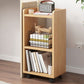 Scandinavian Wooden Movable Bookshelf Home Bookcase with Casters