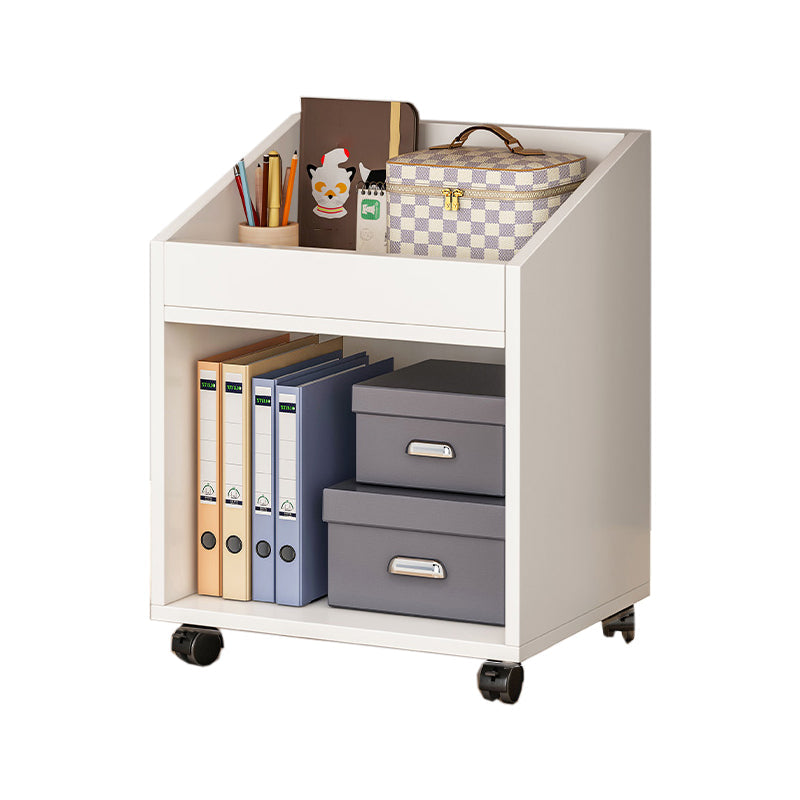 Scandinavian Wooden Movable Bookshelf Home Bookcase with Casters