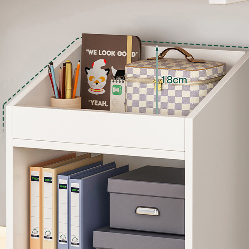 Scandinavian Wooden Movable Bookshelf Home Bookcase with Casters