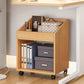 Scandinavian Wooden Movable Bookshelf Home Bookcase with Casters