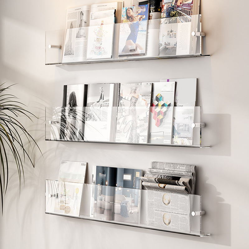 Modern Acrylic Floating Bookshelf 5.9" H Wall Mounted Bookcase Clearhalo 'Bookcases' 'furn' 'furn_bookcases' 'Furniture' 'Office Furniture' 5524961