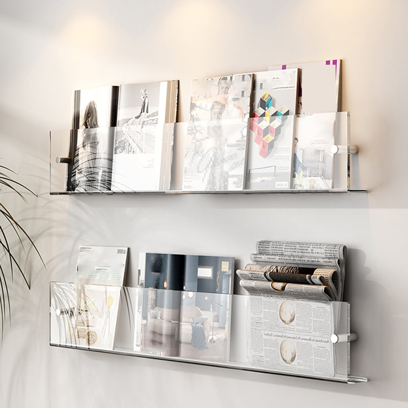 Modern Acrylic Floating Bookshelf 5.9" H Wall Mounted Bookcase Clearhalo 'Bookcases' 'furn' 'furn_bookcases' 'Furniture' 'Office Furniture' 5524964