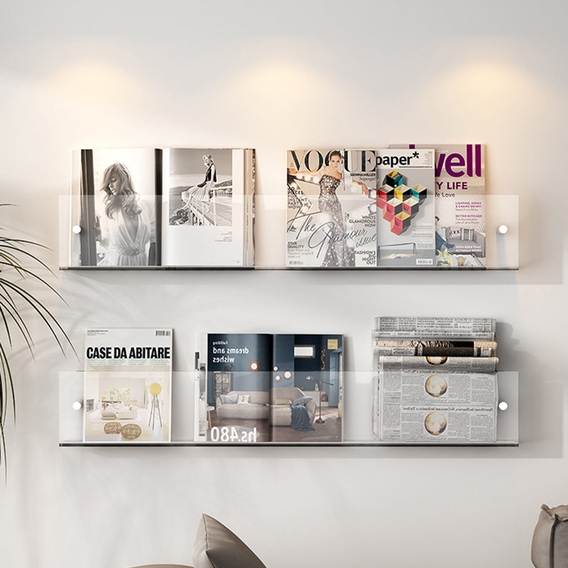 Modern Acrylic Floating Bookshelf 5.9" H Wall Mounted Bookcase Clearhalo 'Bookcases' 'furn' 'furn_bookcases' 'Furniture' 'Office Furniture' 5524969
