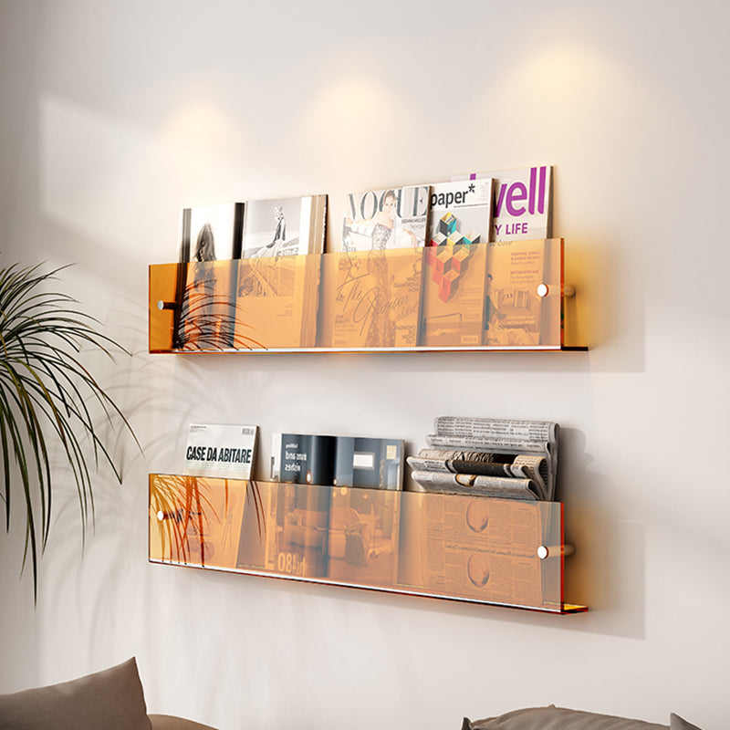 Modern Acrylic Floating Bookshelf 5.9" H Wall Mounted Bookcase Clearhalo 'Bookcases' 'furn' 'furn_bookcases' 'Furniture' 'Office Furniture' 5524972