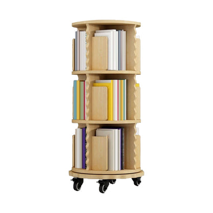Modern Solid Wood Bookcase, Log, Cylinder Bookshelf for Any Room, 21.5" W 21.5"L x 21.5"W x 38.2"H Clearhalo 'Bookcases' 'furn' 'furn_bookcases' 'Furniture' 'Office Furniture' 5524983