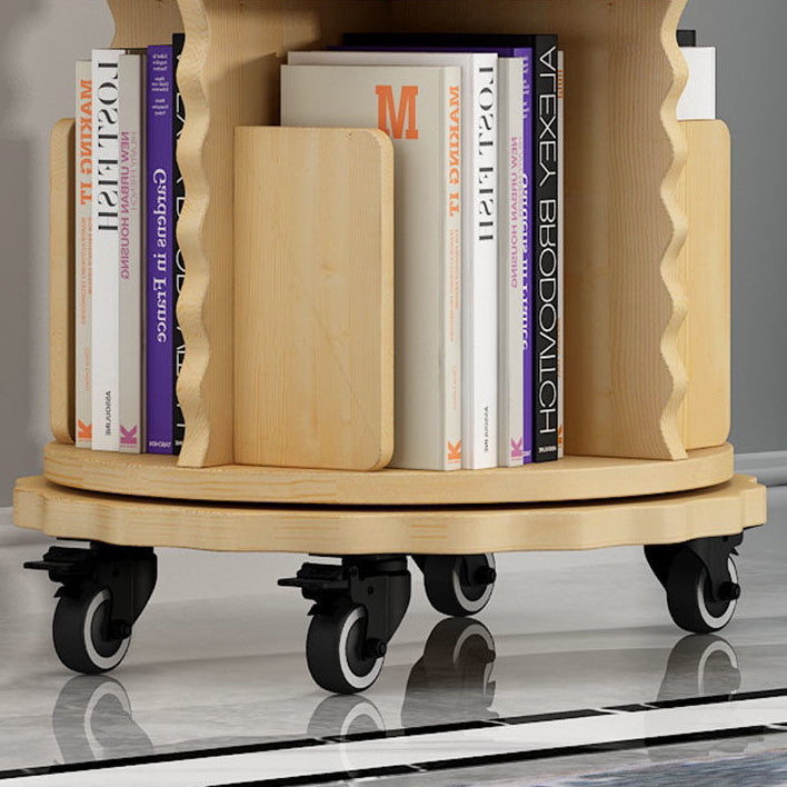 Modern Solid Wood Bookcase, Log, Cylinder Bookshelf for Any Room, 21.5" W Clearhalo 'Bookcases' 'furn' 'furn_bookcases' 'Furniture' 'Office Furniture' 5524990