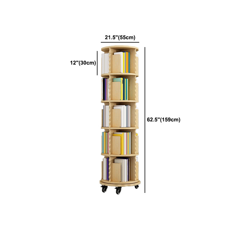 Modern Solid Wood Bookcase, Log, Cylinder Bookshelf for Any Room, 21.5" W Clearhalo 'Bookcases' 'furn' 'furn_bookcases' 'Furniture' 'Office Furniture' 5524995