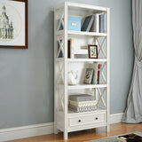 Rectangle Standard Solid Wood Bookcase Nordic Closed Back Bookshelf
