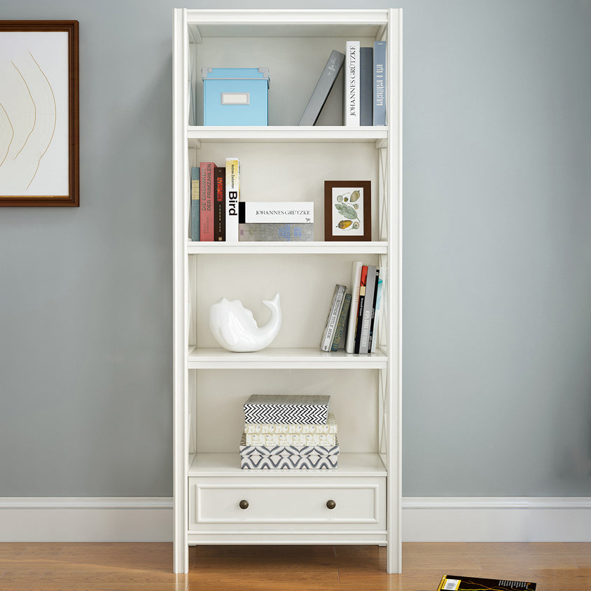 Rectangle Standard Solid Wood Bookcase Nordic Closed Back Bookshelf
