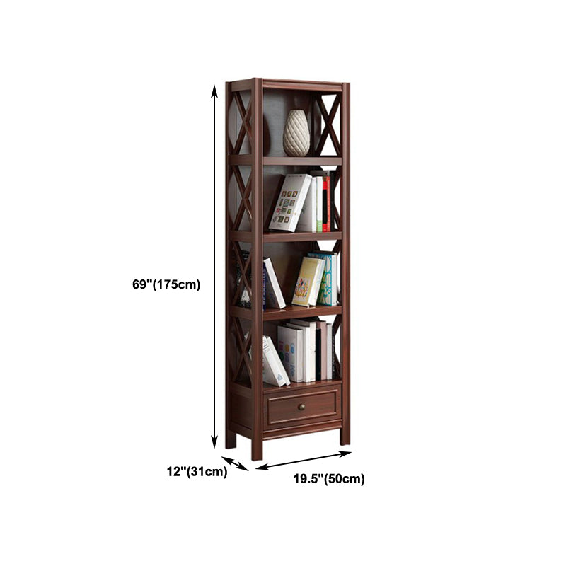 Rectangle Standard Solid Wood Bookcase Nordic Closed Back Bookshelf