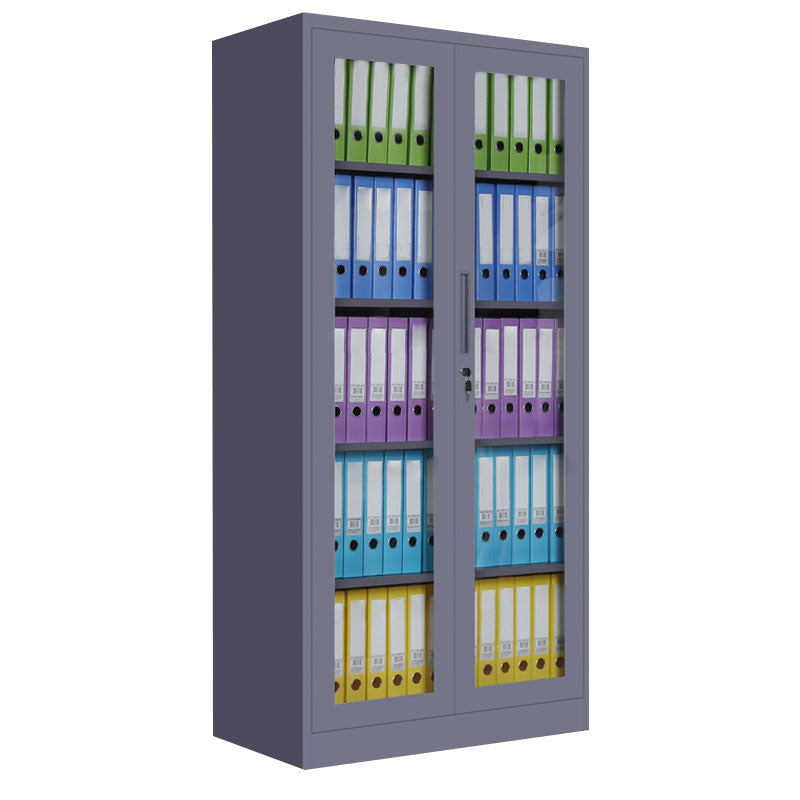 Closed Standard Bookshelf Modern Minimalist Metal Rectangular Bookcase