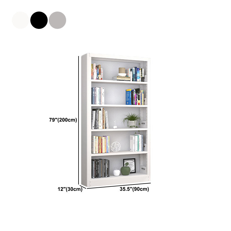 Open Steel Bookshelf Modern Home Office Rectangular Bookcase
