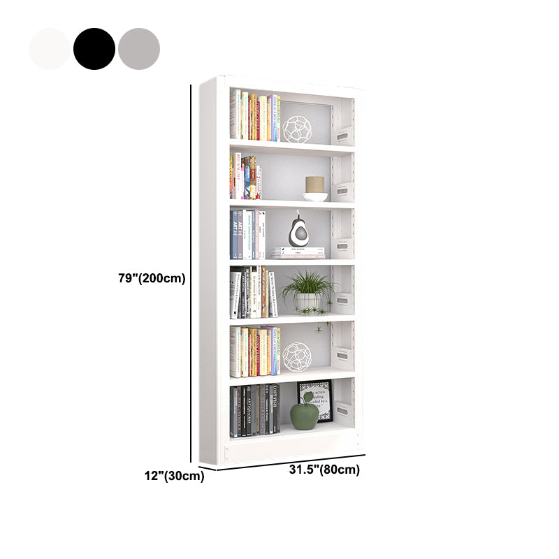 Open Steel Bookshelf Modern Home Office Rectangular Bookcase