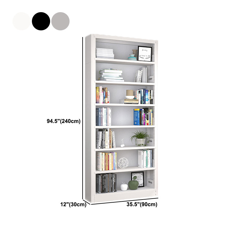Open Steel Bookshelf Modern Home Office Rectangular Bookcase