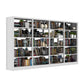 Open Metal Bookshelf Modern Home Living Room Rectangular Bookcase
