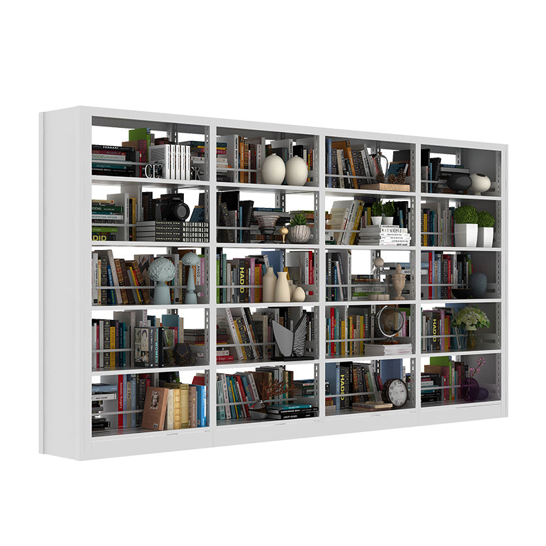 Open Metal Bookshelf Modern Home Living Room Rectangular Bookcase