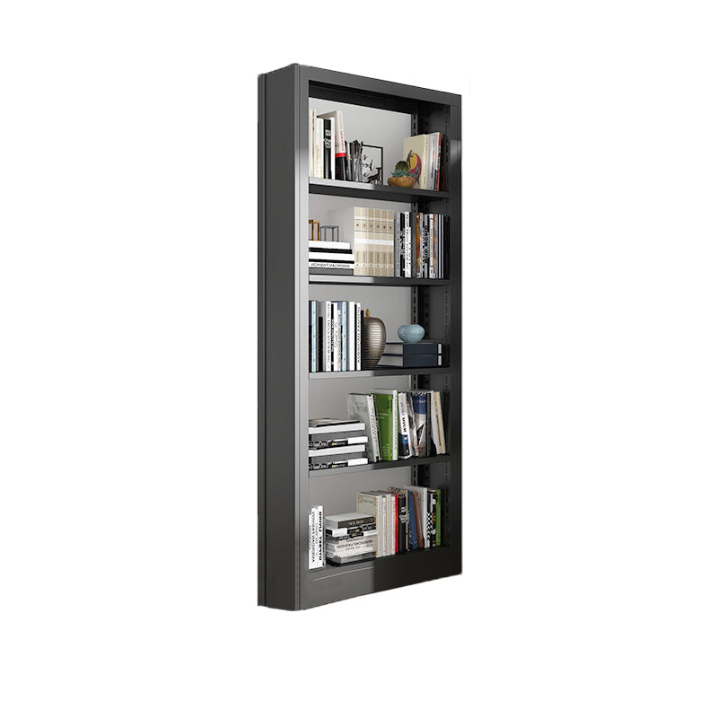 Open Metal Bookshelf Modern Home Living Room Rectangular Bookcase