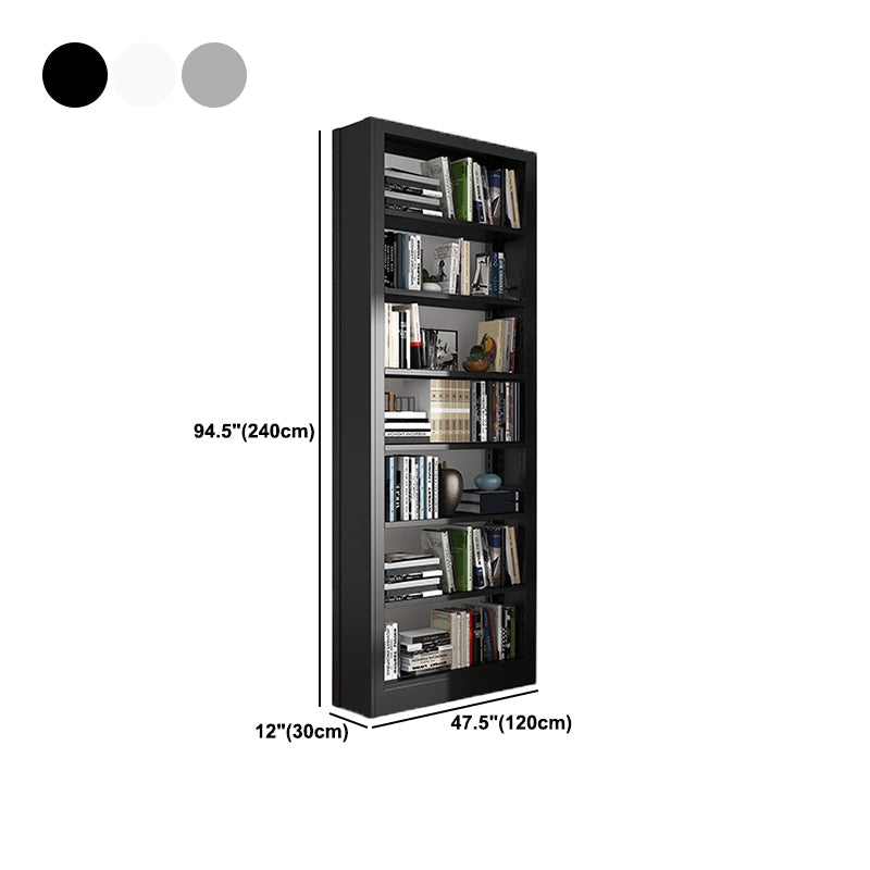 Open Metal Bookshelf Modern Home Living Room Rectangular Bookcase