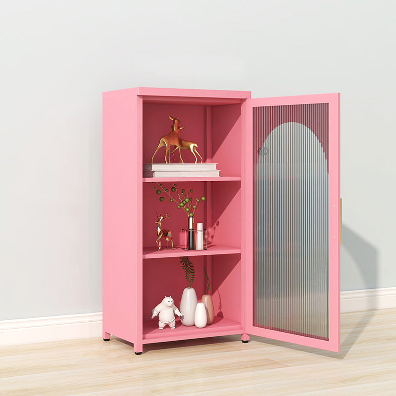 Metal Bookshelf Scandinavian Style Bookcase for Home and Office with Door