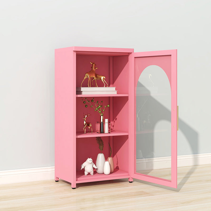 Metal Bookshelf Scandinavian Style Bookcase for Home and Office with Door