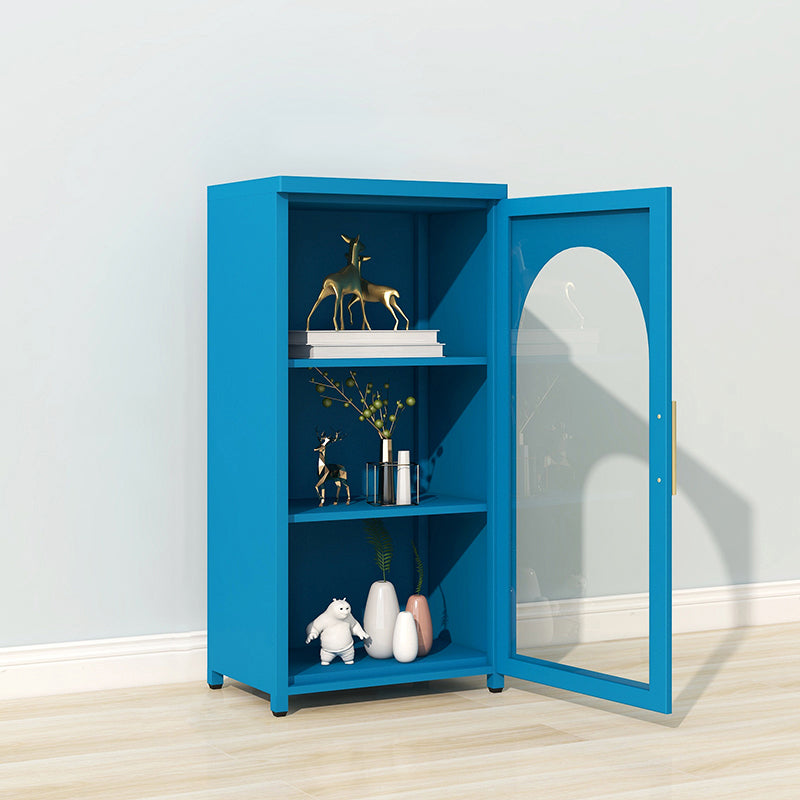 Metal Bookshelf Scandinavian Style Bookcase for Home and Office with Door