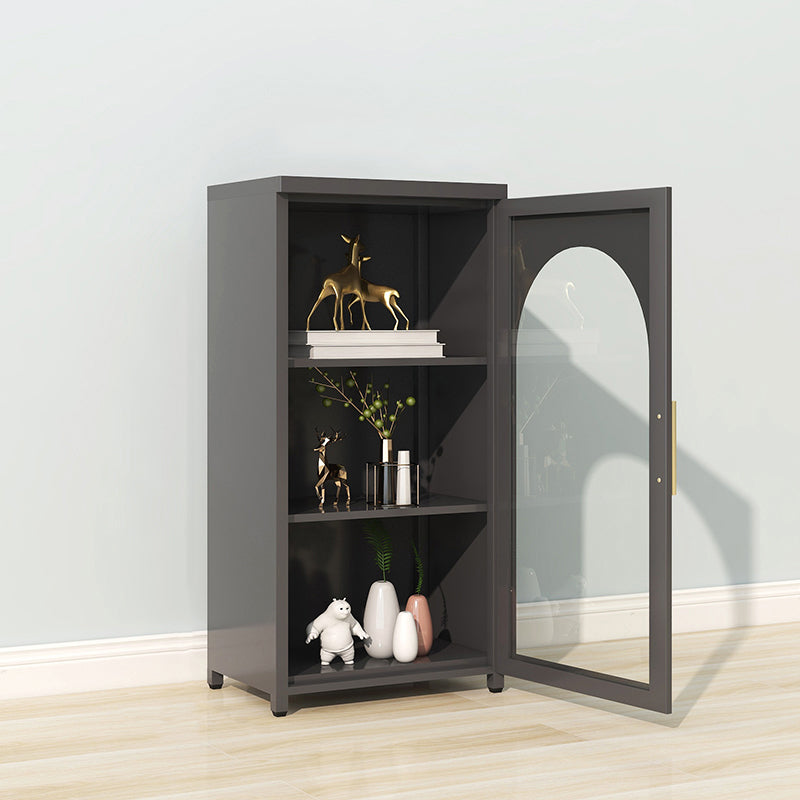 Metal Bookshelf Scandinavian Style Bookcase for Home and Office with Door