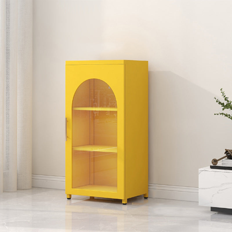 Metal Bookshelf Scandinavian Style Bookcase for Home and Office with Door