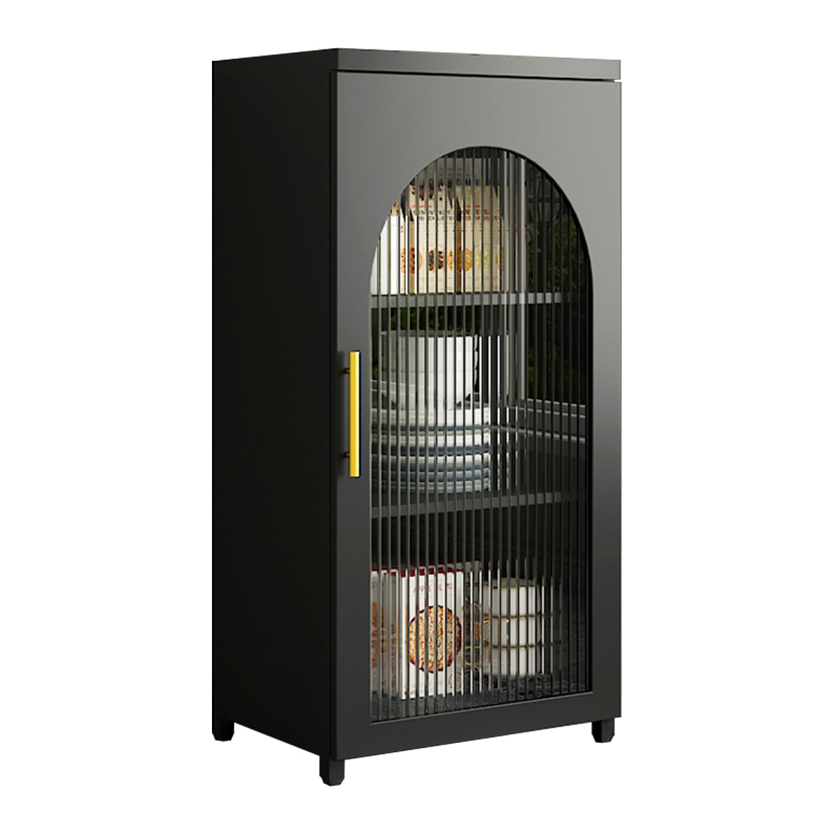 14.57"W Bookshelf Scandinavian Style Bookcase for Home Office with Door