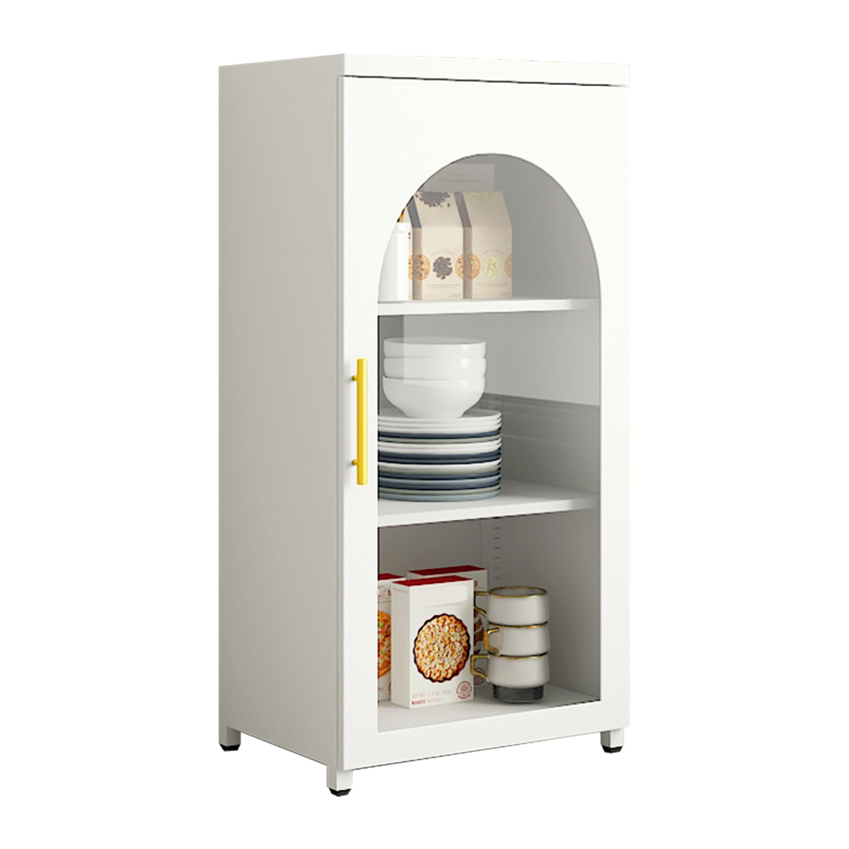 14.57"W Bookshelf Scandinavian Style Bookcase for Home Office with Door