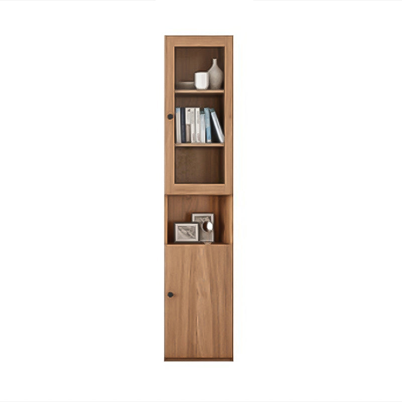 Solid Wood Bookcase Contemporary Style Bookshelf for Home Office Study Room 15.7"L x 12.6"W x 78.7"H Natural Clearhalo 'Bookcases' 'furn' 'furn_bookcases' 'Furniture' 'Office Furniture' 5525322