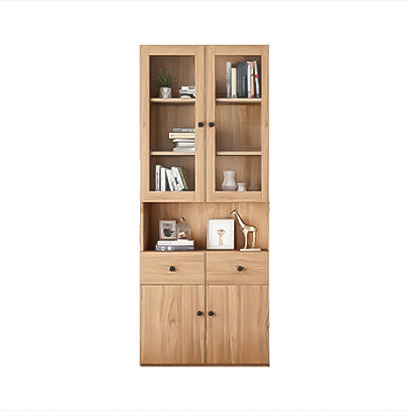 Solid Wood Bookcase Contemporary Style Bookshelf for Home Office Study Room 31.5"L x 12.6"W x 78.7"H Natural Clearhalo 'Bookcases' 'furn' 'furn_bookcases' 'Furniture' 'Office Furniture' 5525328
