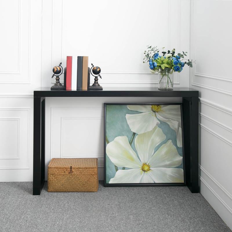 Table de console de bois massif rectangle table d'accent en bois de pin pour hall