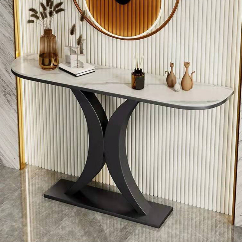 Tavolo da console Half Moon Slate Glam gamba con console a specchio di divano console a specchio