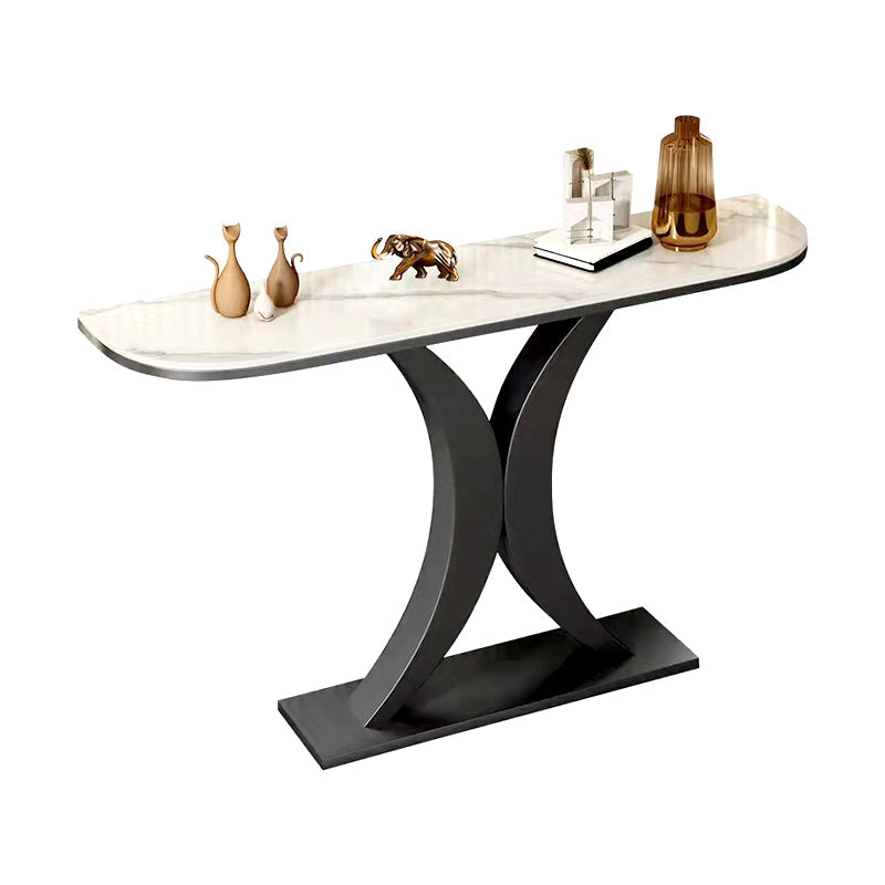 Tavolo da console Half Moon Slate Glam gamba con console a specchio di divano console a specchio