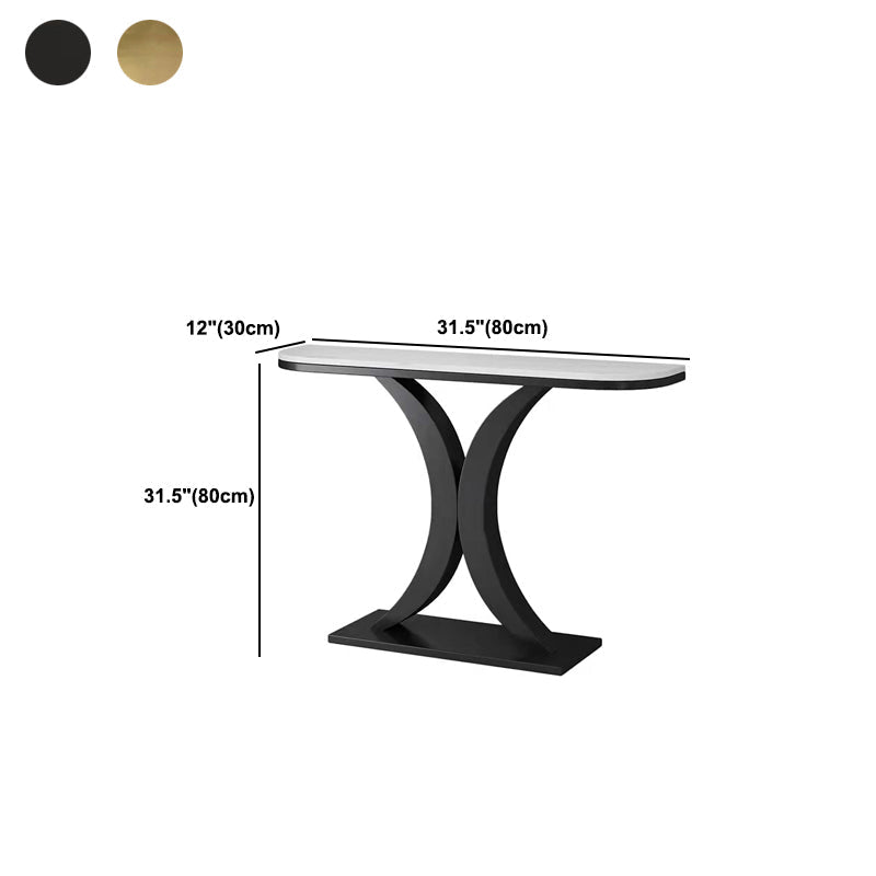 Tavolo da console Half Moon Slate Glam gamba con console a specchio di divano console a specchio