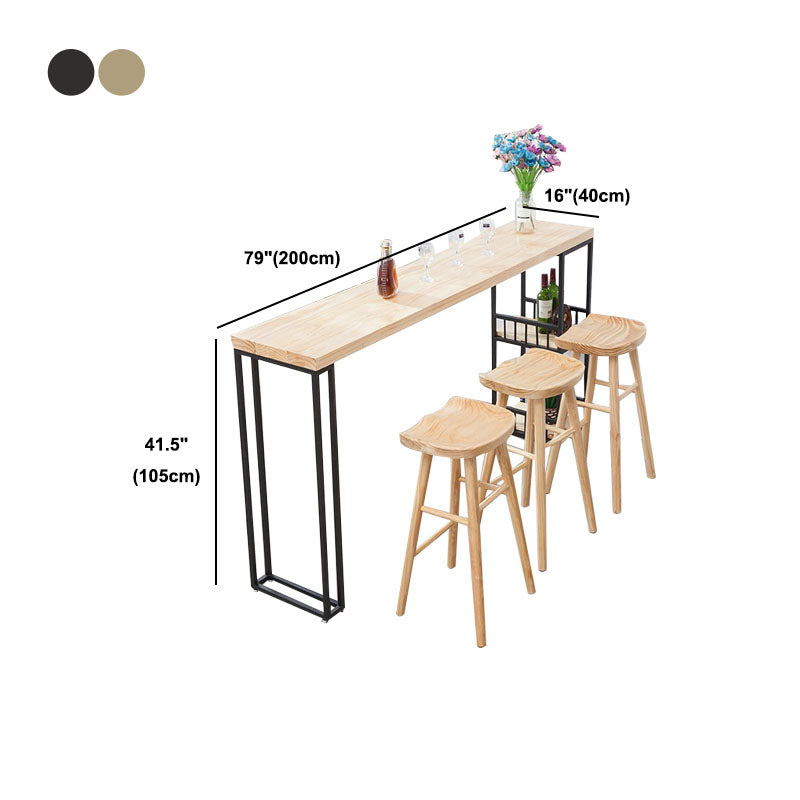 Tavolo da bar in stile moderno Tavolo da pranzo da bar rettangolare con doppio piedistallo