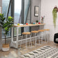 Pine Wood Top Rectangular Bar Table Industrial Bar Table with Trestle Base