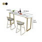 Contemporary Style Bar Table Bar Faux Marble Bar Desk with Sled Base Clearhalo 'Bar Furniture' 'Bar Tables' 'bar_tables' 'furn' 'furn_bar_tables' 'Furniture' 'Kitchen & Dining Furniture' 5527451