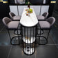 Stone Bar Dining Table Modern Bar Table with Double Pedestal for Kitchen Balcony