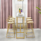 Rectangular Artificial Marble Bar Table Luxurious Bistro Table with Double Pedestal Clearhalo 'Bar Furniture' 'Bar Tables' 'bar_tables' 'furn' 'furn_bar_tables' 'Furniture' 'Kitchen & Dining Furniture' 5527481